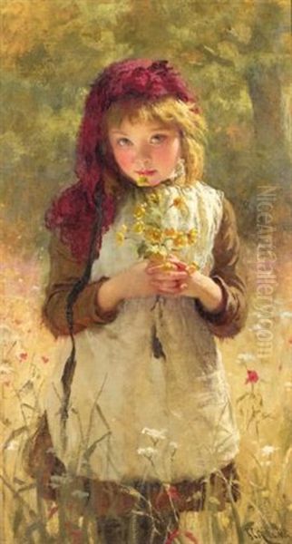 Buttercups Oil Painting by George Elgar Hicks
