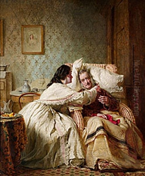 Konvalecenten Oil Painting by George Elgar Hicks