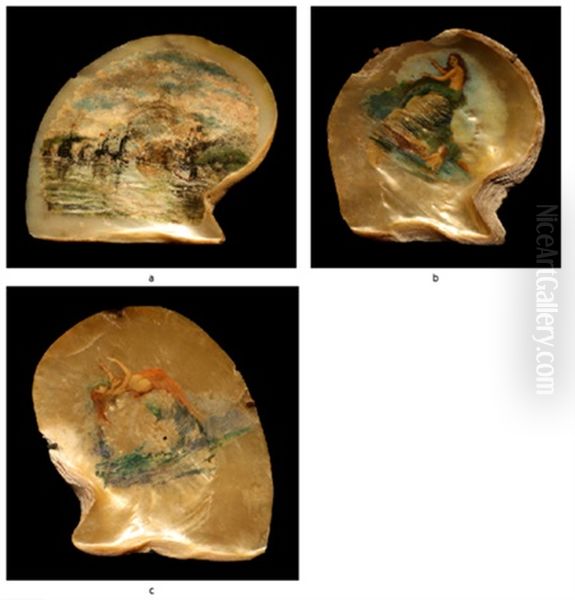 A.) Battle Of Manila Bay B.) Untitled 2 C.) Untitled 3 Oil Painting by Felix Resurreccion Hidalgo Y Padilla