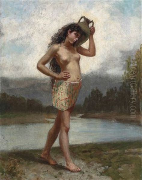 The Water-carrier Oil Painting by Felix Resurreccion Hidalgo Y Padilla