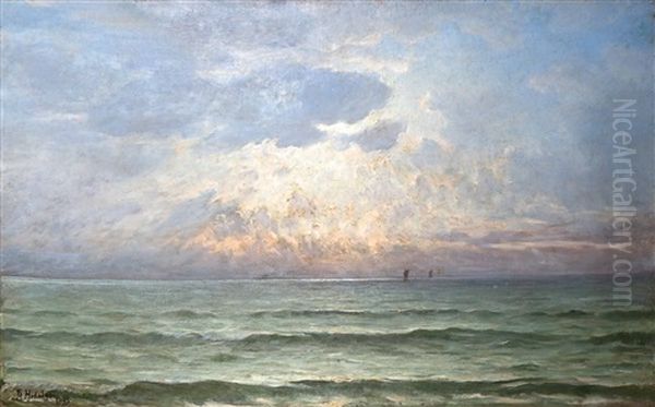 Barcos... En El Horizonte Oil Painting by Felix Resurreccion Hidalgo Y Padilla