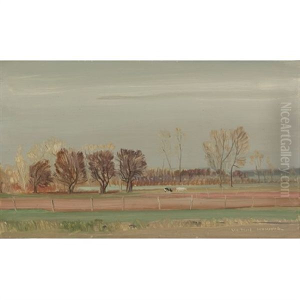 Pastoral Landscape Oil Painting by Victor, William Higgins