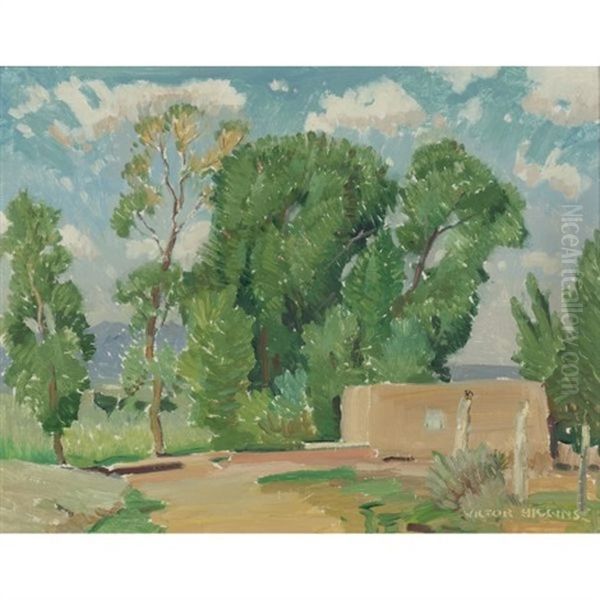 Taos Retreat Oil Painting by Victor, William Higgins