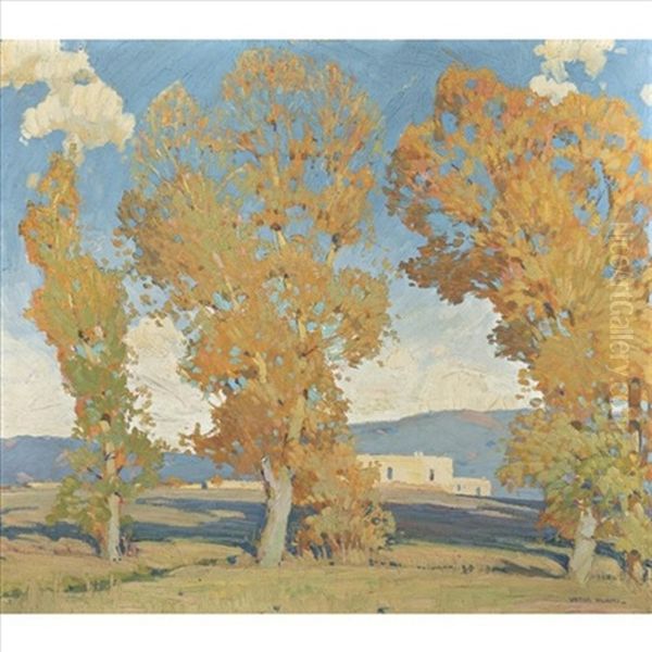 House On The Hill Oil Painting by Victor, William Higgins