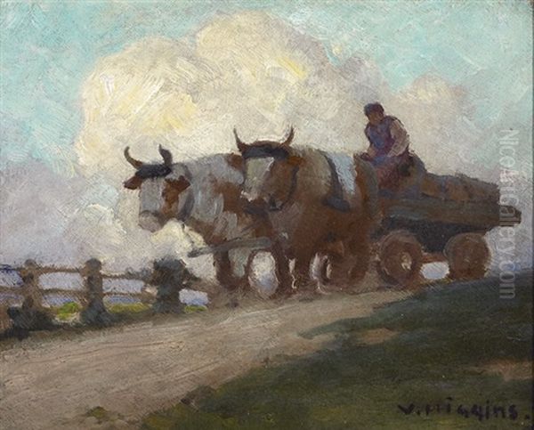 Ox And Cart Oil Painting by Victor, William Higgins