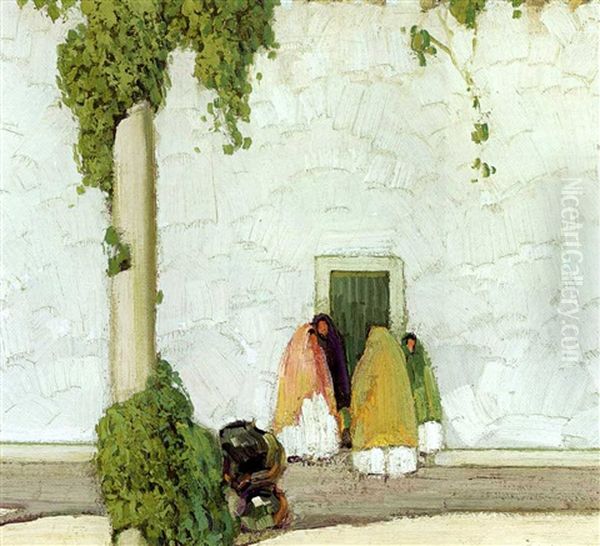 Four Shawled Women Oil Painting by Victor, William Higgins