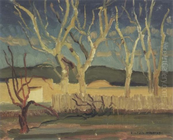 Bak Trees Oil Painting by Victor, William Higgins