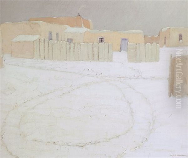 Taos In Winter Oil Painting by Victor, William Higgins