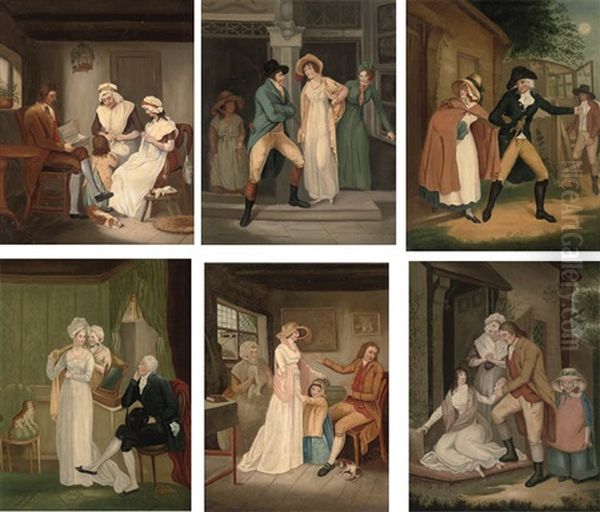 A Tale Of Love And Betrayal (set Of 6) Oil Painting by Joseph Highmore
