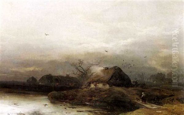 Landschaft Am Abend Oil Painting by Carl Hilgers