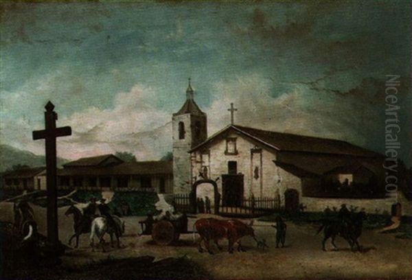 Santa Clara Mission In 1849 Oil Painting by Andrew Putnam Hill