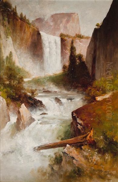 Vernal Falls, Yosemite Valley Oil Painting by Thomas Hill