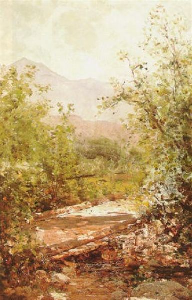 View Of Mount Tamalpais Through The Trees Oil Painting by Thomas Hill