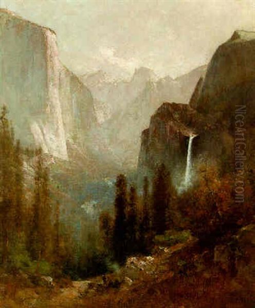Yosemite Valley From Inspiration Point Oil Painting by Thomas Hill
