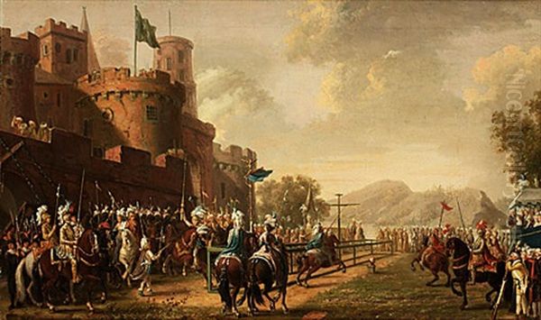 Den Fortrollade Skogen Karusell Pa Drottningholm Oil Painting by Pehr Hillestroem