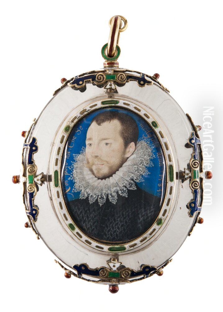 Portrait Of A Nobleman Oil Painting by Nicholas Hilliard