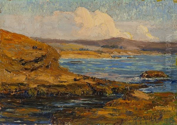 The Pink Cloud - Laguna Coast Oil Painting by Anna Althea Hills