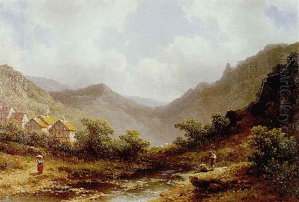 Dans La Vallee Oil Painting by Johannes Hilverdink