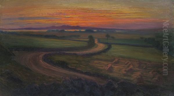 Utsyn Mot Hafrsfjord Oil Painting by Bernhard Hinna