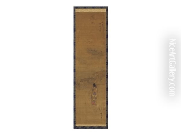 River Oil Painting by Utagawa or Ando Hiroshige