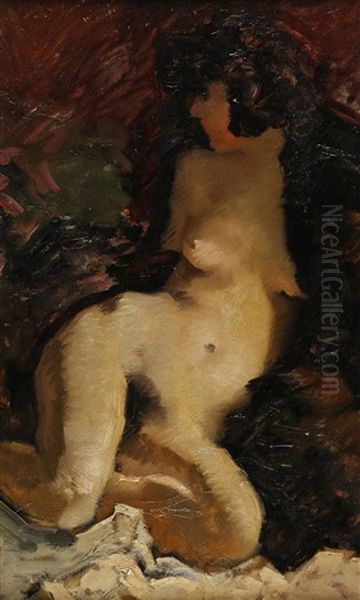 Weiblicher Akt Oil Painting by Max Hirschenauer