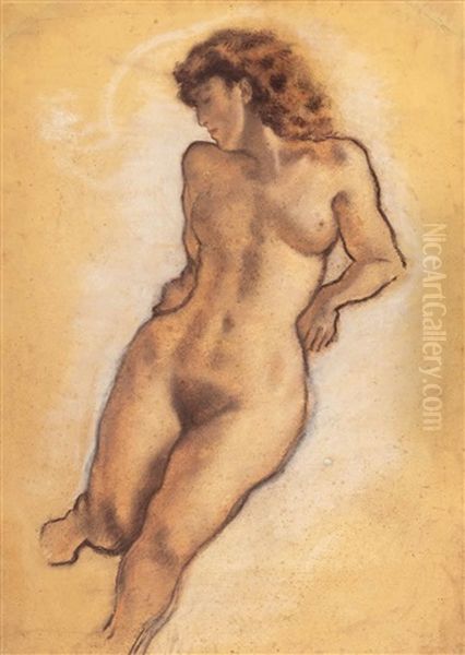 Weiblicher Akt Oil Painting by Max Hirschenauer