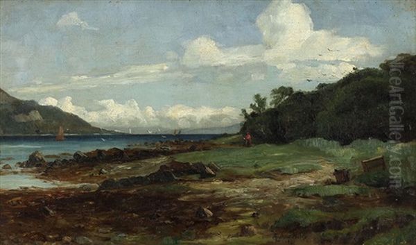 Landscape With Lake Oil Painting by Andrew Hislop