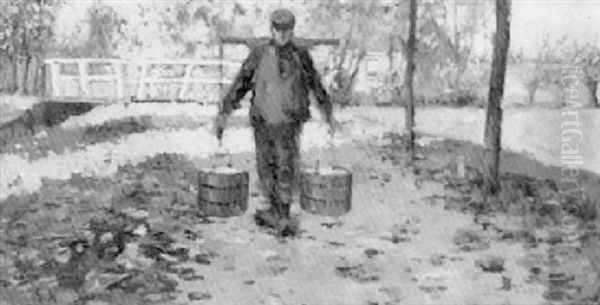 The Water-carrier Oil Painting by George Hitchcock