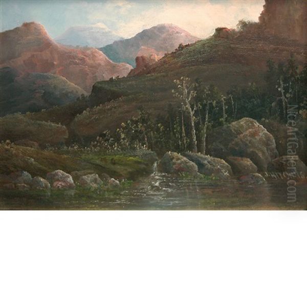 Cascading Mountains Oil Painting by Joseph Hitchens