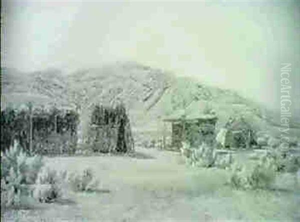Piute Wickiups Oil Painting by Charles Jacob Hittell