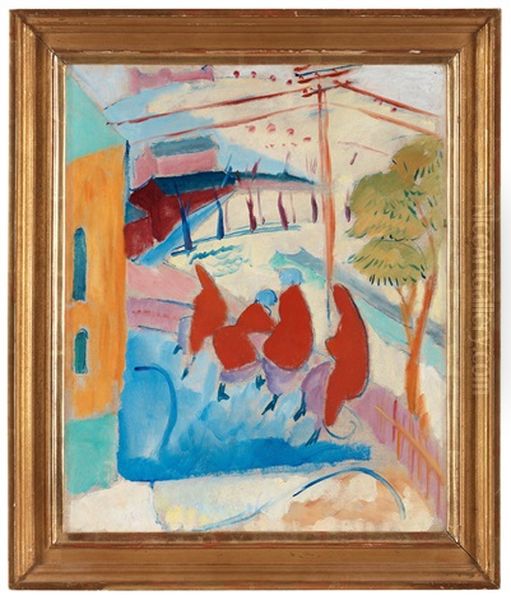 Konvalescenterna (konvalescenter Pa Epidemisjukhus) Oil Painting by Sigrid Hjerten