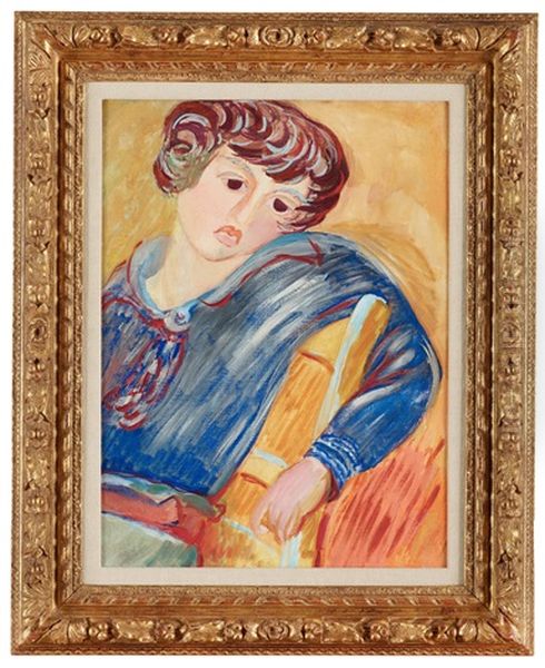 Ivan In Blue Sailor Shirt Oil Painting by Sigrid Hjerten