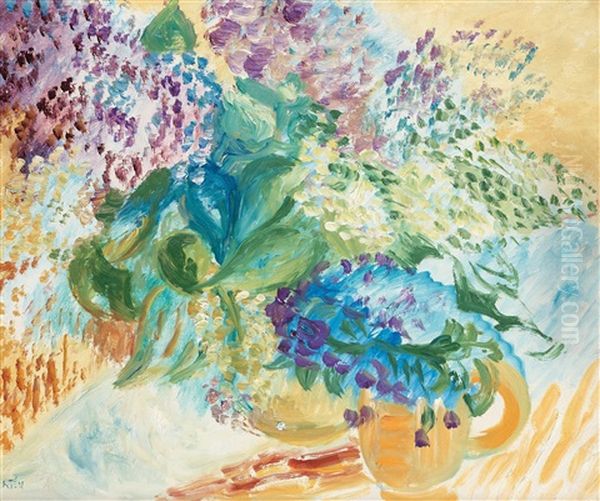 Flowers Oil Painting by Sigrid Hjerten