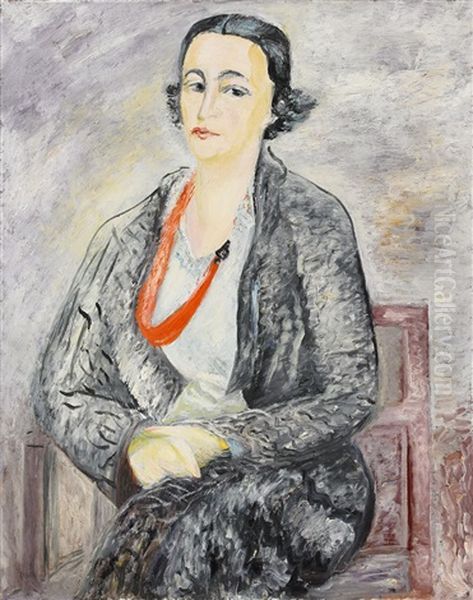 Portratt Av Fru Signe Henschen Oil Painting by Sigrid Hjerten