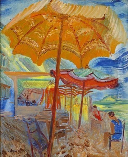 Badstrand Oil Painting by Sigrid Hjerten