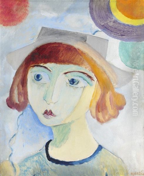 Ivan Med Ballonger (putte Med Ballongen) Oil Painting by Sigrid Hjerten