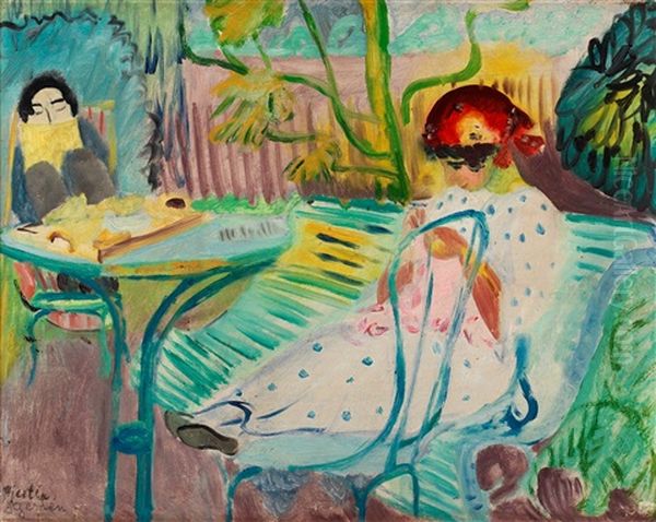 Jardin Nr Ii (i Tradgarden, Fontenay-aux-roses) Oil Painting by Sigrid Hjerten