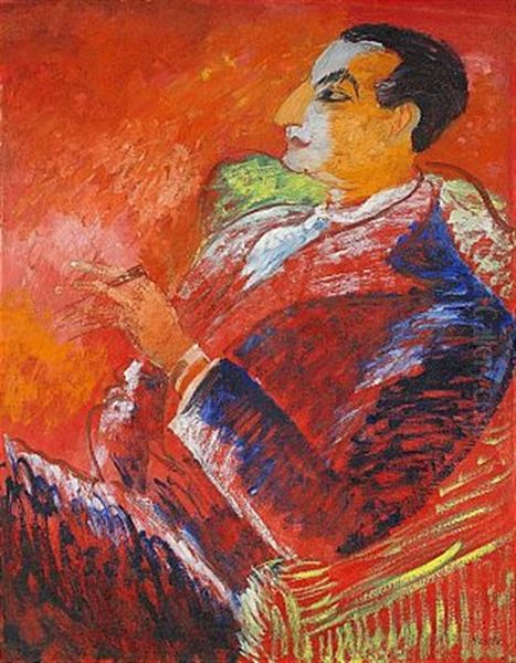 Portratt Av Isaac I Gul Fatolj Oil Painting by Sigrid Hjerten