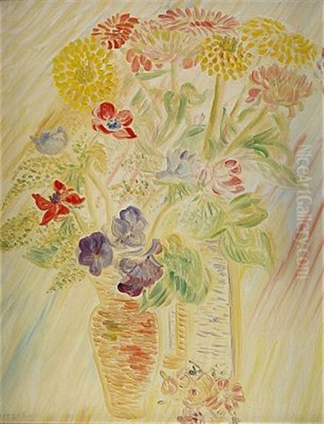 Blomsterhyllning Oil Painting by Sigrid Hjerten