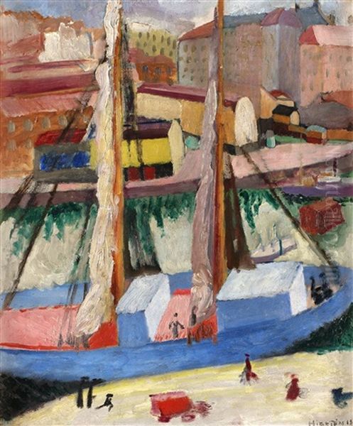 Den Bla Skutan Oil Painting by Sigrid Hjerten