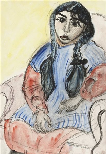 Flicka Med Flator Oil Painting by Sigrid Hjerten