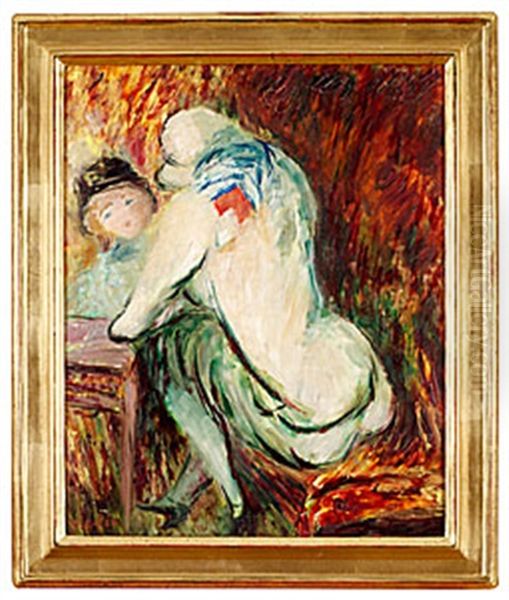 Konversation Oil Painting by Sigrid Hjerten