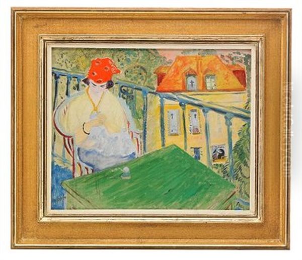 Pa Terrassen - Paris Oil Painting by Sigrid Hjerten