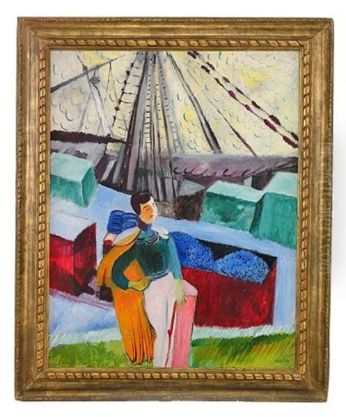 Utsikt Fran Ateljen (den Engelska Soldatstatyetten) Oil Painting by Sigrid Hjerten