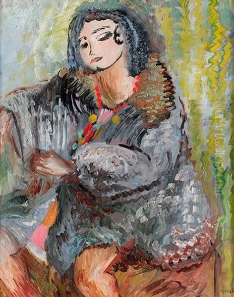 Modell I Pals Oil Painting by Sigrid Hjerten