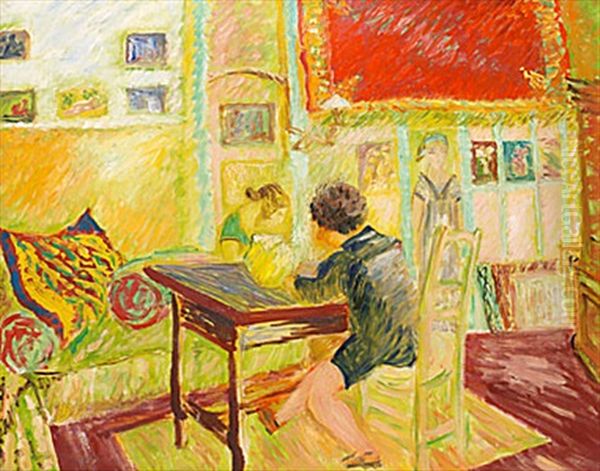 Interior - Ivan Laser Oil Painting by Sigrid Hjerten