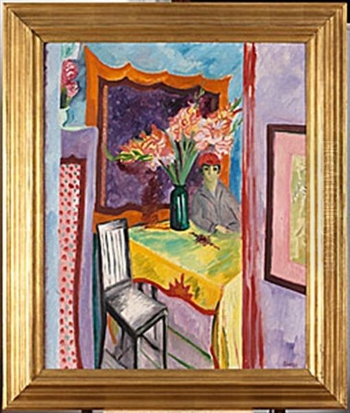 Den Osynlige Gasten Oil Painting by Sigrid Hjerten