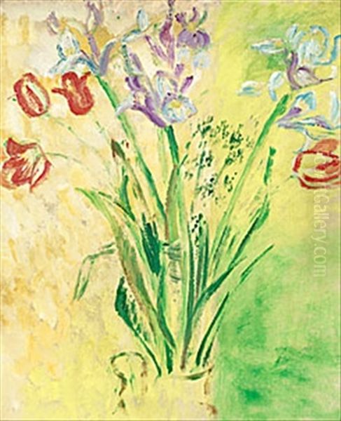 Stilleben Med Tulpaner Och Liljor Oil Painting by Sigrid Hjerten