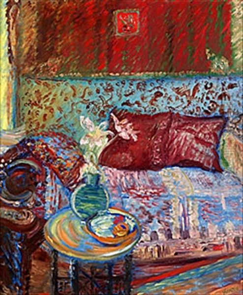 Interior Med Dyschatell Oil Painting by Sigrid Hjerten