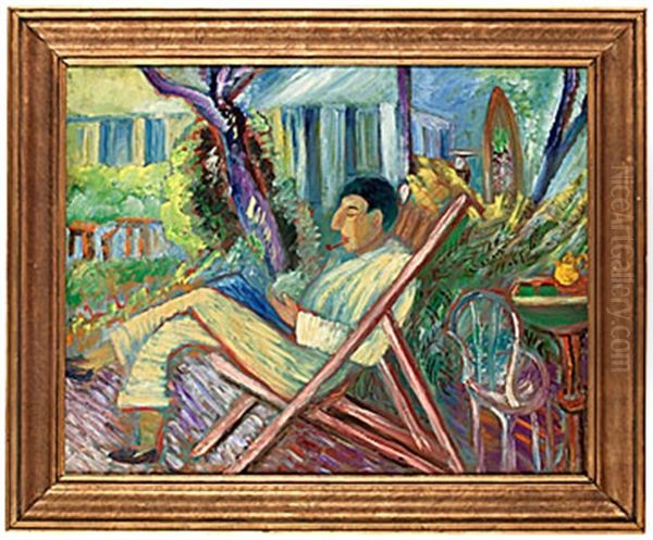 Isaac Roker Pipa Oil Painting by Sigrid Hjerten